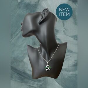 Baby Panda Pendant Silver Stainless Steel Necklace III